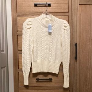 Elegant Cream Cable Knit Sweater